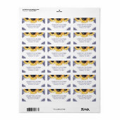 Étiquette Navy Blue Sunflower Rustic Wedding Address Labels (Feuille entière)