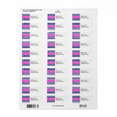 Étiquette Navy Blue Wht Chevron Hot Pink Nom Monogramme (Feuille entière)