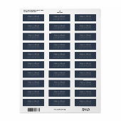 Étiquette Navy & Cream Classique Écriture Adresse de Retour (Feuille entière)