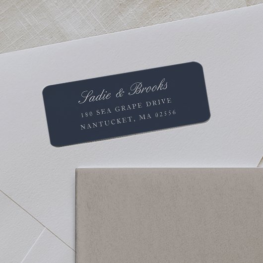 Étiquette Navy & Cream Classique Écriture Adresse de Retour