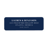 Étiquette Navy Élégant Minimaliste (Devant)