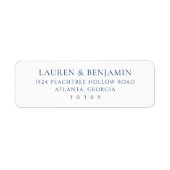 Étiquette Navy Élégant Minimaliste (Devant)