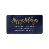 Étiquette Navy et Faux Foil Adresse de retour (Devant)