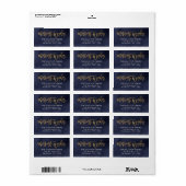 Étiquette Navy et Faux Foil Merriest Wings Adresse de retour (Feuille entière)