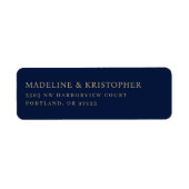 Étiquette Navy Or Minimaliste Élégant (Devant)