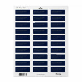 Étiquette Navy Or Minimaliste Élégant (Feuille entière)