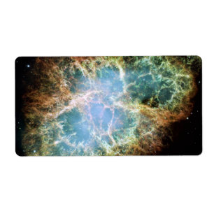 Étiquette Nebula de crabe turquoise