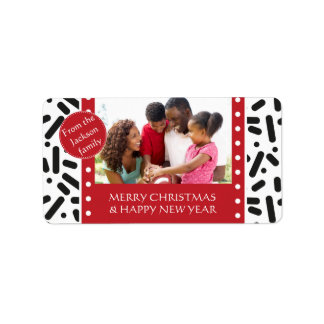 Étiquette Neige - Noël Stationnaire et cadeaux