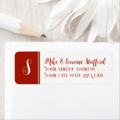 Étiquette Neige rouge sur toile blanche Adresse de retour La (En situation)