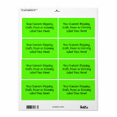 Étiquette Neon Green haute visibilité (Feuille entière)
