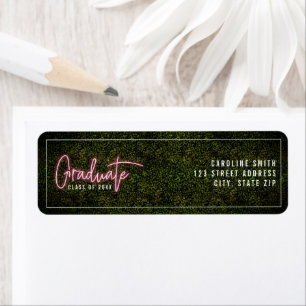 Étiquette Neon Rose "Graduate" Classe de verdure