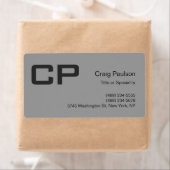 Étiquette Nettoyer Monogramme gris simple Entreprise moderne (En situation)