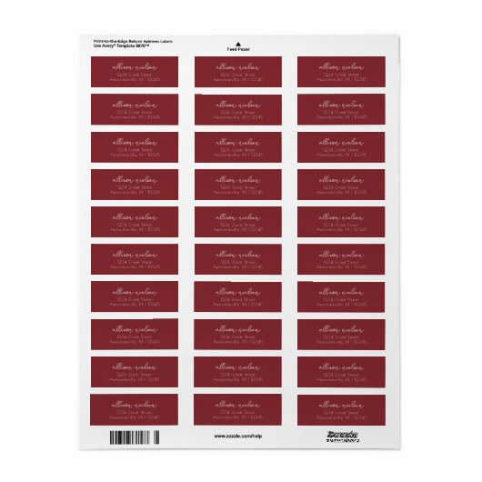 Étiquette Nettoyer Simple Minimal Informel Décontracté Rouge (Feuille entière)