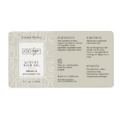 Étiquette Neutral Beige Boho Pattern Logo 2OZ Dropper Bottle (Devant)