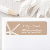 Étiquette Neutral Starfish Beach Wedding Adresse de retour (En situation)
