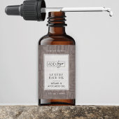 Étiquette Neutral Tan Bohemian Logo 2OZ Dropper Bottle