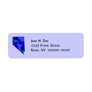 Étiquette Nevada State Map Shape NV Return Adresse Label
