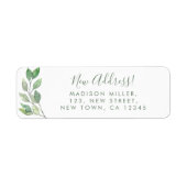 Étiquette New Address Greenery Return Address (Devant)