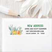 Étiquette New Address Moving Announcement Holiday Cactus (En situation)