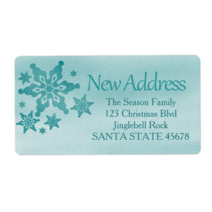 Étiquette New Address snowflake Holiday Address Label
