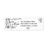 Étiquette New Year Cheer Black on White Hand Drawn Address (Devant)