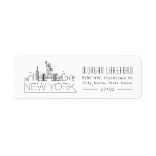 Étiquette New York a stylisé l'horizon  