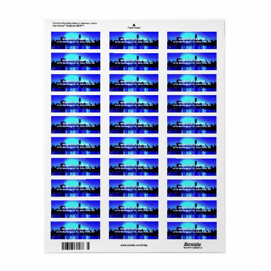 Étiquette New York Manhattan Élégant Classique Simple Modern (Feuille entière)