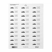 Étiquette New York Skylin Silhouette Black Elegant Script La (Feuille entière)