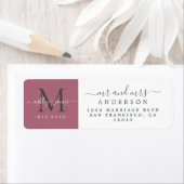 Étiquette Newlywed Monogram Mr Mrs Return Address  (En situation)