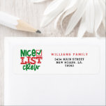 Étiquette Nice List Crew Christmas Label<br><div class="desc">Nice List Crew Christmas Label</div>