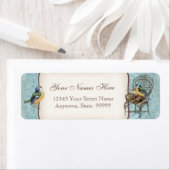 Étiquette Nid d'oiseaux vintages en chaise, Faire-part de ma (En situation)