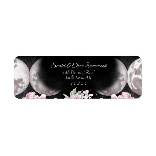 Étiquette Night Sky Boho Triple Moon Adresse de retour (Devant)