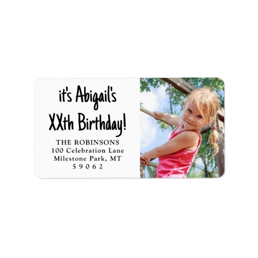 Étiquette N'Importe Quel Anniversaire Simple Décontracté Pho (Devant)