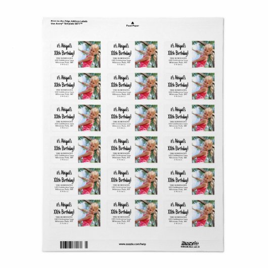 Étiquette N'Importe Quel Anniversaire Simple Décontracté Pho (Feuille entière)