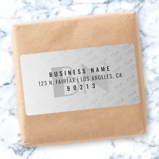 Étiquette N'importe quel logo en mosaïque | Gradient gris Ad