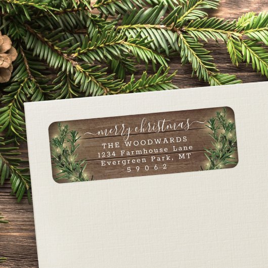 Étiquette N'importe quel texte Lumières de Noël & Bois Adres