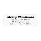 Étiquette N'importe quel texte Typographie rétro Noël Retour (Devant)