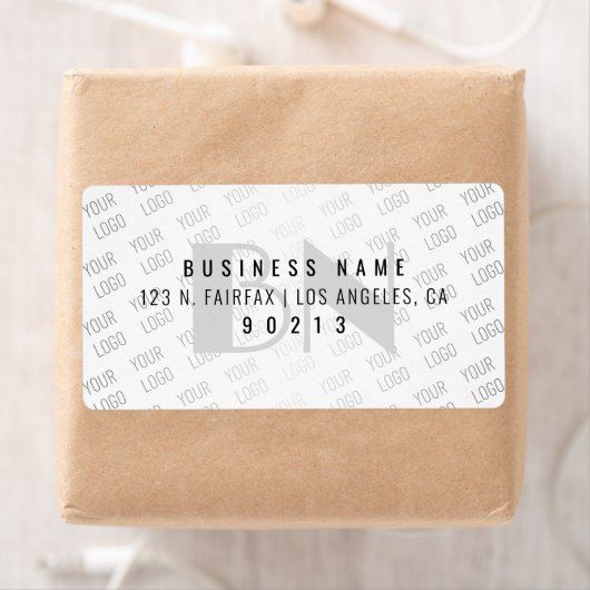 Étiquette N'importe quelle adresse de retour Logo Carrelé Bl (En situation)