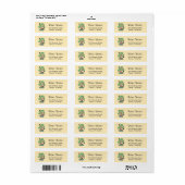 Étiquette Ninjas minuscules en bonsaï sur jaune (Feuille entière)