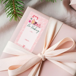 Étiquette No Peeking Rose Atelier de Jouets Elf de Noël Fa L