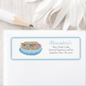 Étiquette Noah's Ark Baby Blue Baby boy Shower Invitation (En situation)