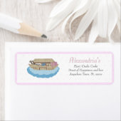 Étiquette Noah's Ark rose bébé fille douche Invitation (En situation)