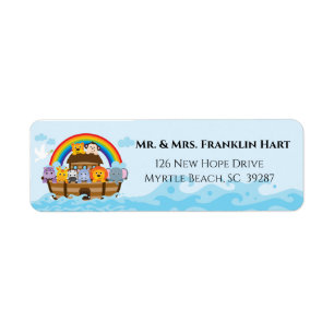 Étiquette Noah's Ark Theme Adresse de retour