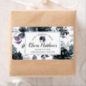 Étiquette Nocturne Floral Aquarelle marine Monogramme person (En situation)