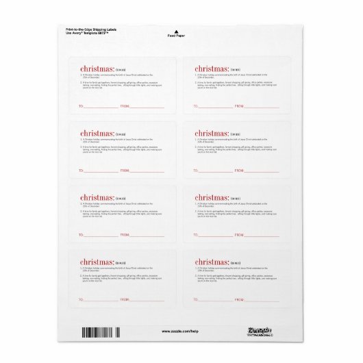 Étiquette Noël (Feuille entière)