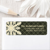 Étiquette Noël 1 : Flocon de neige 5 Adresse de retour Étiqu (En situation)