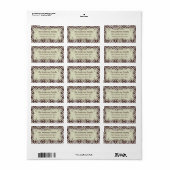 Étiquette Noël 9 : Damask Design 9 Adresse de retour (Feuille entière)