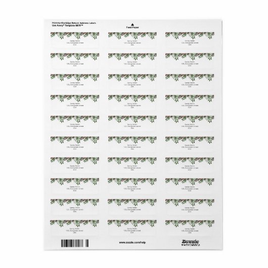 Étiquette Noël à feuillage persistant (Feuille entière)