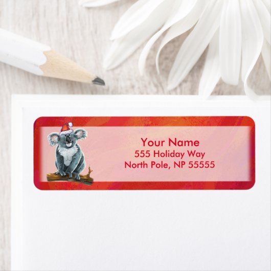 Étiquette Noël à Koala Bear (En situation)