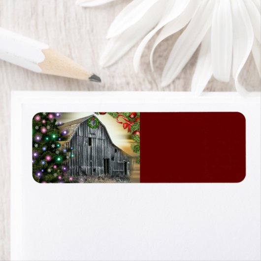 Étiquette Noël À La Grange (En situation)